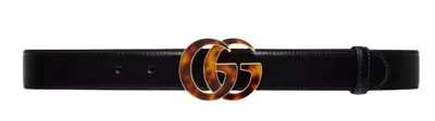 Gucci Black 100% Leather Belts In Neutral
