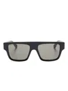 Gucci Acetate Frame Dark Lens Rectangular Sunglasses In Black