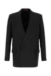 Gucci Men Double-breasted Technical Panama Blazer In Black
