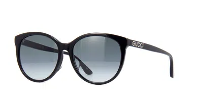 Pre-owned Gucci Black 56 Mm Gradient Women's Sunglasses Gg0729sa-001 56 In Grey Gradient