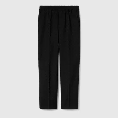 Gucci Gg Cotton Blend Canvas Pant In Black