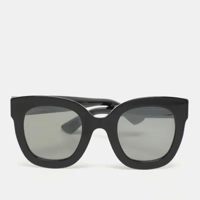 Pre-owned Gucci Black Acetate Gg0208s Butterfly Sunglasses