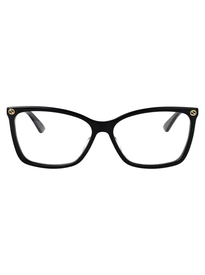 Gucci Black Acetate Optical Glasses In Pattern