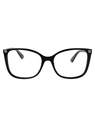 Gucci Black Acetate Optical Glasses In Orange