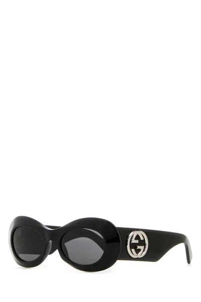 Gucci Black-black-grey Acetate Sunglasses