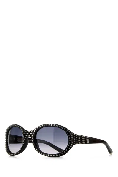 Gucci Women Black Acetate Sunglasses In Blue