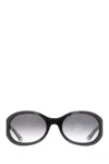 Gucci Acetate Sunglasses With Gradient Lenses And Oval Frame In Black