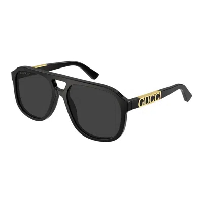 Gucci Black Acetate Sunglasses In Neutral