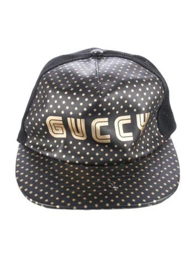 Pre-owned Gucci Black And Gold Patterned Baseball Cap In Multi