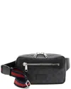 Gucci Black & Grey Gg Supreme Canvas Zip Belt Bag (authentic Pre-loved) In Black