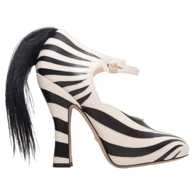 Pre-owned Gucci Black & White  Fall 2016 Zebra Mary Jane Pumps