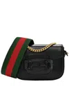 Gucci Black Azalea Calfskin Leather Web Monochrome Horsebit 1955 Wallet On  Strap (authentic Pre-lov