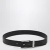 Gucci Black Belt With Gg Pattern And Square Buckle Men In Black