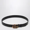 Gucci Black Belt With Tortoiseshell Gg Women In Black