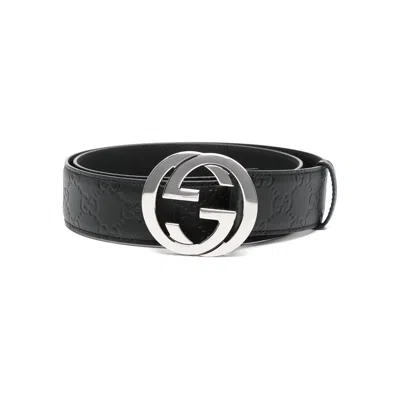 Gucci Black Belts Men