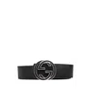 Gucci Men Leather Reversible Belt In Black