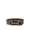 Gucci Men Black Reversible Belt With Horsebit On The Front In Leather Man In Black