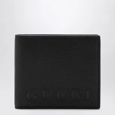 Gucci Black Bi-fold Wallet In Grained Leather
