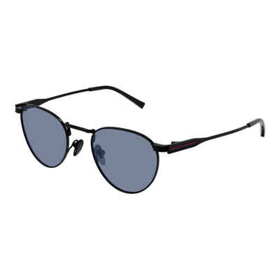 Gucci Black-black-blue Metal Sunglasses