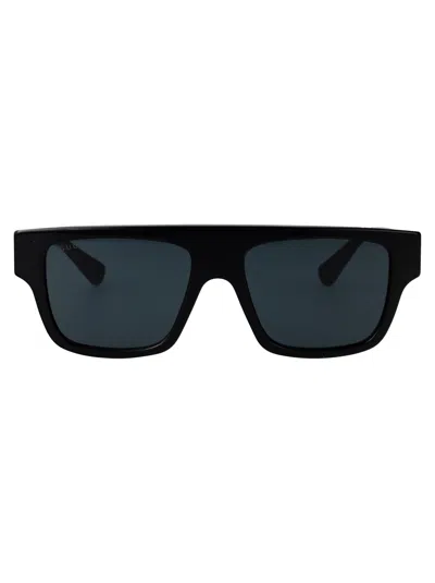Gucci Black-black-blue Recycled Acetate Sunglasses In Multi