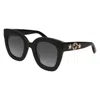 Gucci Black Black Grey Acetate Sunglasses In Brown