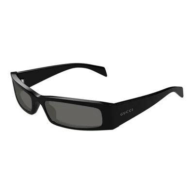 Gucci Black-black-grey Acetate Sunglasses