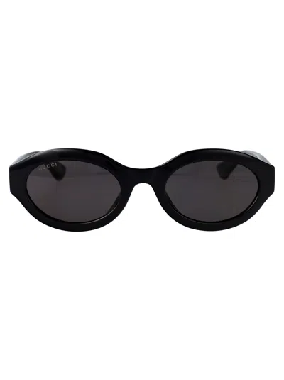 Gucci Black Black Grey Acetate Sunglasses