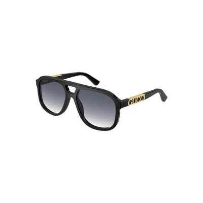 Gucci Black Black Grey Acetate Sunglasses