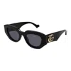 Gucci Geometric Acetate Butterfly Sunglasses In Black