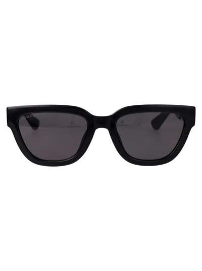 GUCCI GUCCI BLACK BLACK GREY ACETATE SUNGLASSES