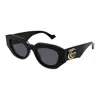 Gucci Geometric Acetate Butterfly Sunglasses In Black