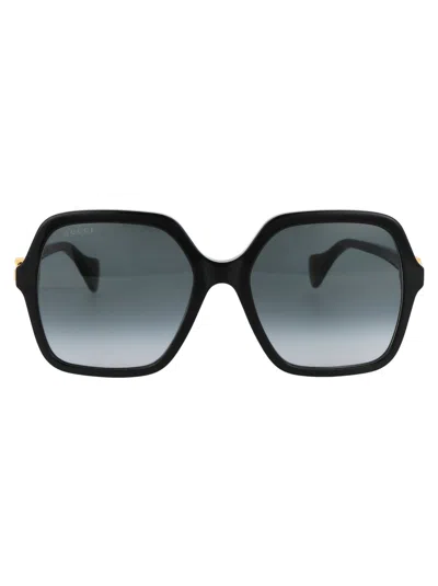 GUCCI GUCCI BLACK BLACK GREY ACETATE SUNGLASSES