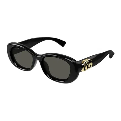 Gucci Black-black-grey Acetate Sunglasses