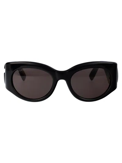 Gucci Black Black Grey Acetate Sunglasses
