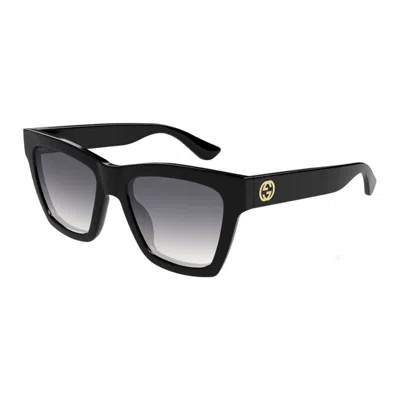 Gucci Black-black-grey Injectate Sunglasses In Blue