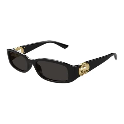Gucci Black-black-grey Injectate Sunglasses In Multi