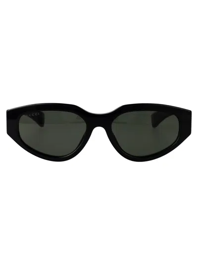 Gucci Black-black-grey Recycled Acetate Sunglasses
