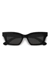 Gucci Logo Rectangular Cat-eye Sunglasses In Black