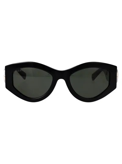 Gucci Black-black-grey Recycled Acetate Sunglasses