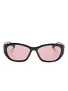 Gucci Black-black-red Injection Sunglasses In Black