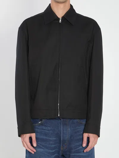 Gucci Twill Jacket With Web Detail In Black