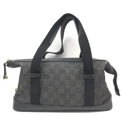 Pre-owned Gucci Black Blue Gg Canvas Handbag Tote Bag ()