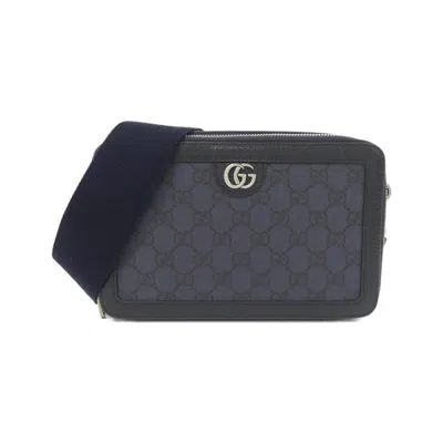 Pre-owned Gucci Black Blue Gg Supreme Shoulder Bag () In Multi