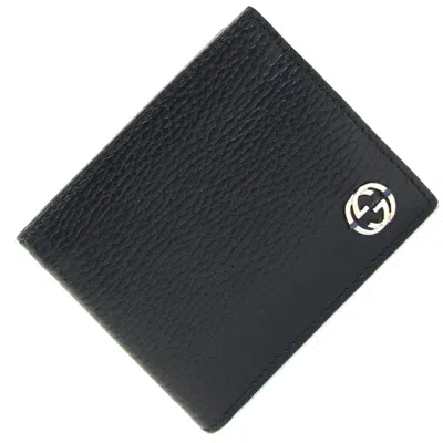 Pre-owned Gucci Black Blue Leather Wallet (bi-fold) ()