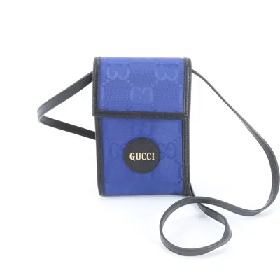 Pre-owned Gucci Black Blue Nylon Leather Shoulder Bag () In Multi
