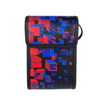 Pre-owned Gucci Black Blue Red Color Pvc Leather Pouch Shoulder Bag ()