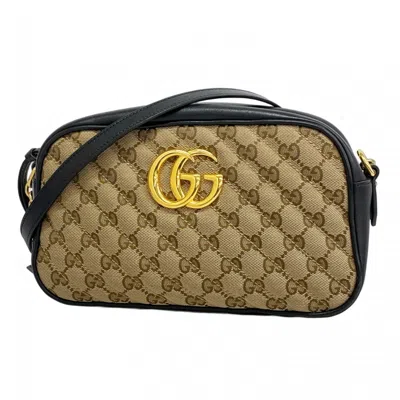 Pre-owned Gucci Black Brown Canvas Shoulder Bag () In Multi
