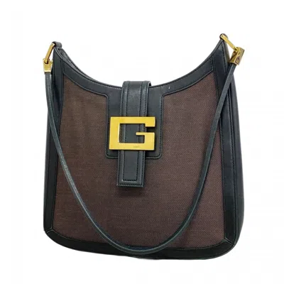 Pre-owned Gucci Black Brown Canvas Shoulder Bag () In Multi
