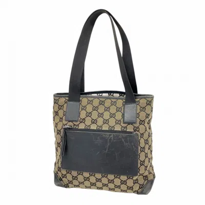 Pre-owned Gucci Black Brown Canvas Tote Bag ()