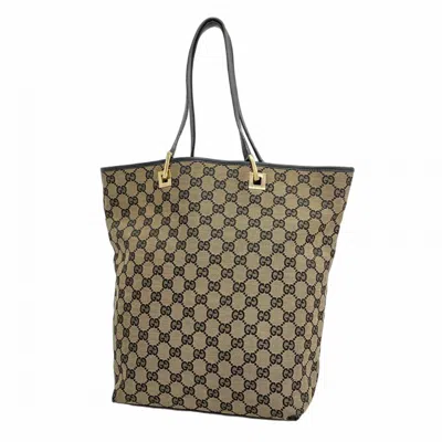 Pre-owned Gucci Black Brown Canvas Tote Bag () In Multi